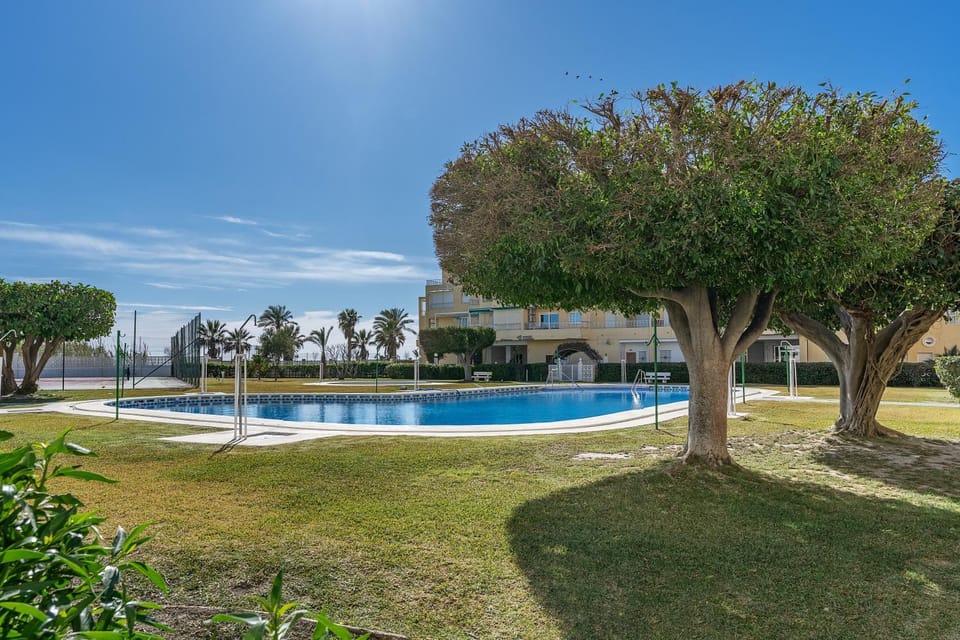 Property building, Living room, Swimming pool