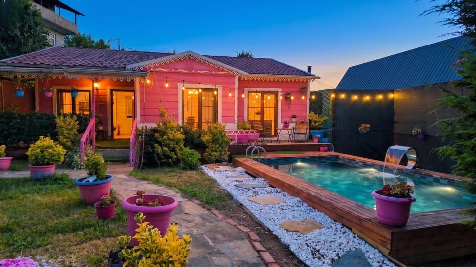 Property building, Patio, Spring, Day, Night, Natural landscape, Garden, Garden view, Pool view, Swimming pool, sunbed