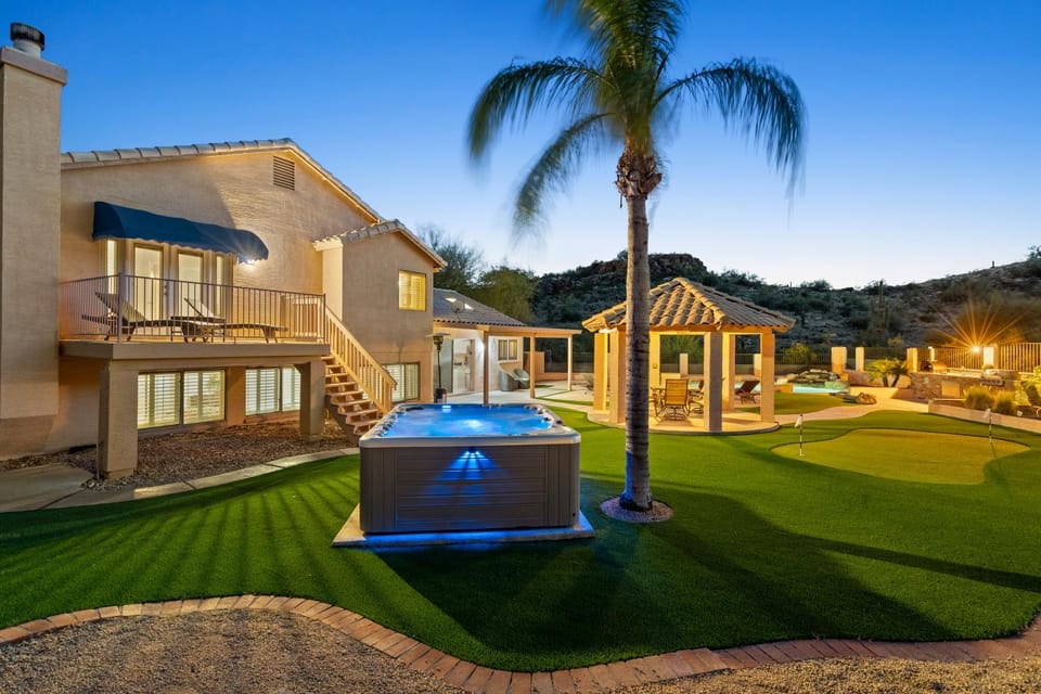 Property building, Natural landscape, Garden view, Pool view, Swimming pool