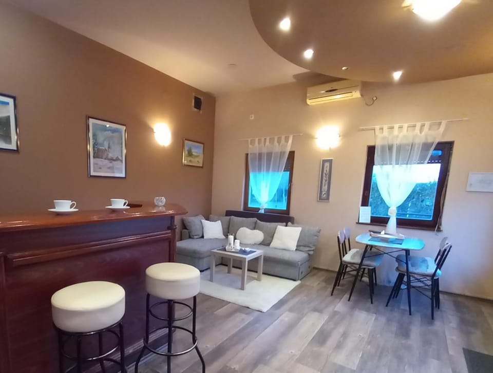 Communal lounge/ TV room, Living room, Seating area, Dining area, air conditioner