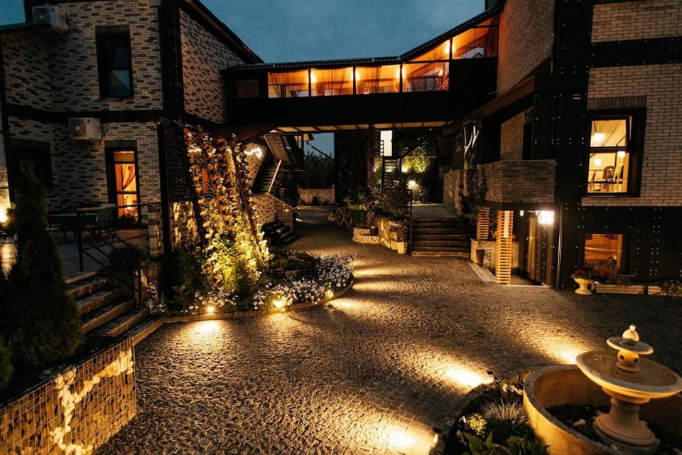 Property building, Patio, Night, Garden