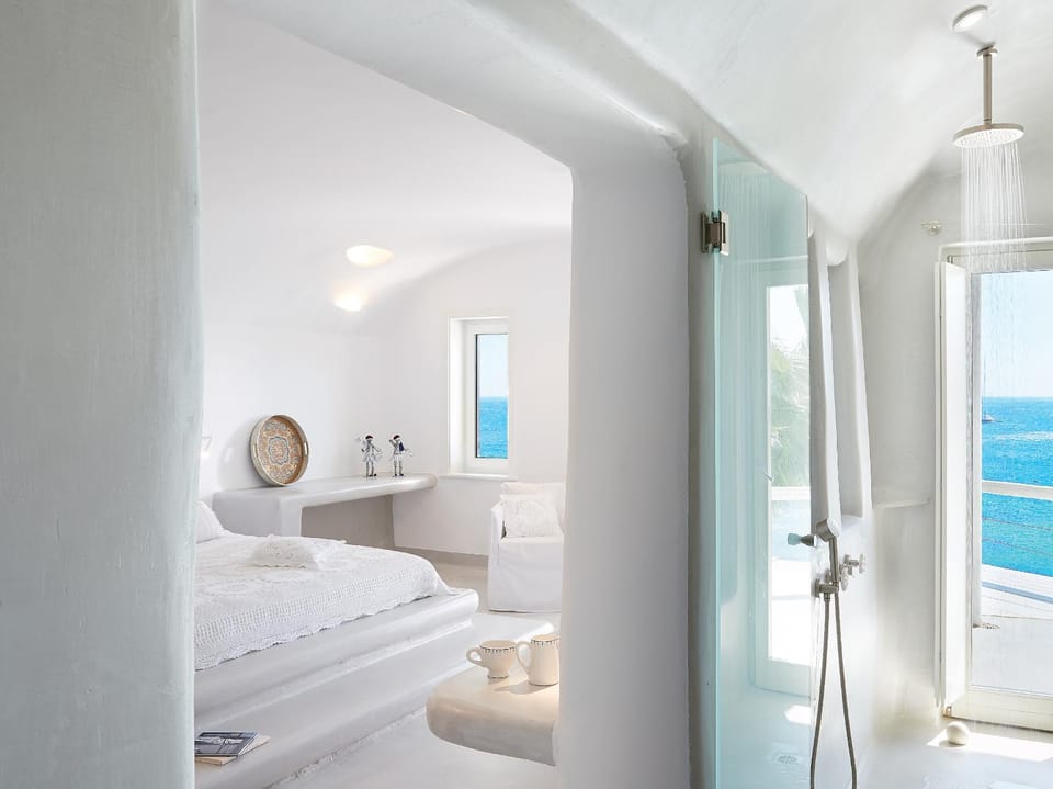 Shower, Bed, Bathroom, Sea view