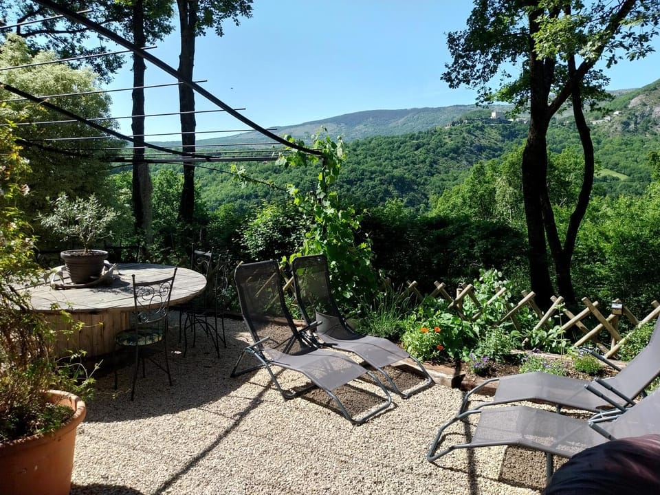 Patio, Spring, Day, Natural landscape, Garden, Garden view, Mountain view