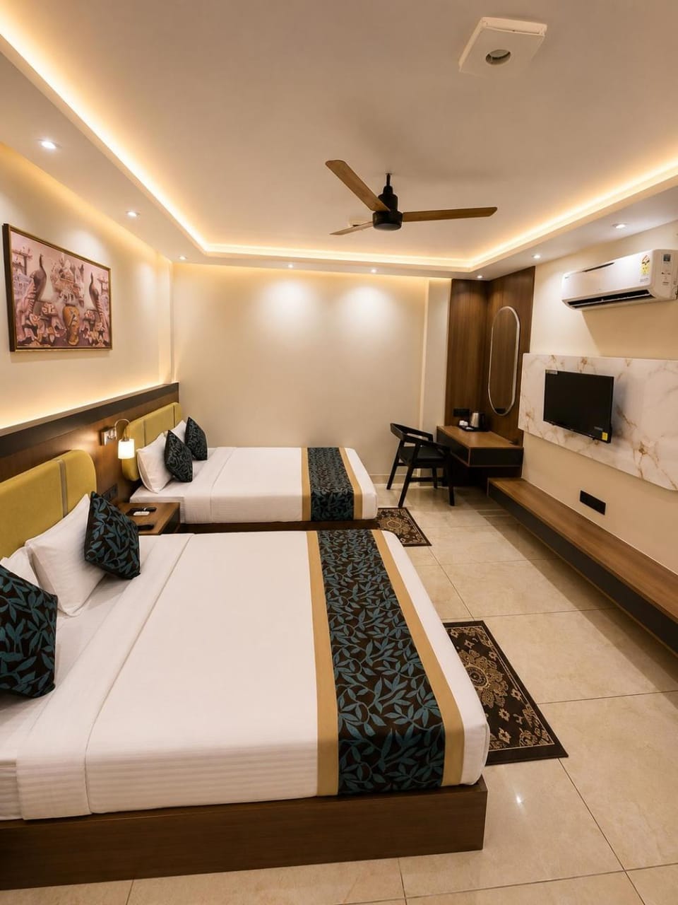 Bed, Bedroom, air conditioner