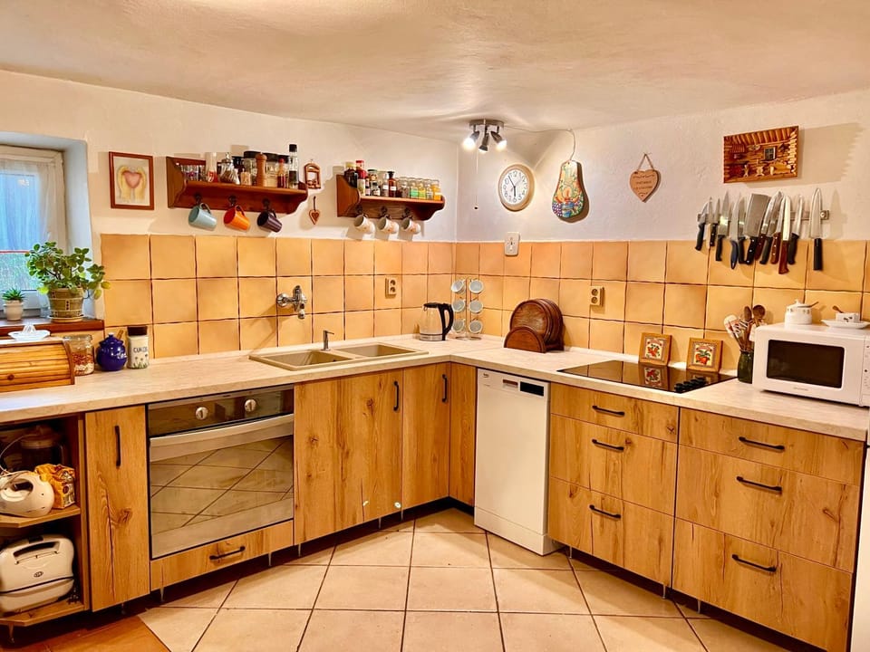 Communal kitchen, dishwasher, oven, stove, toaster