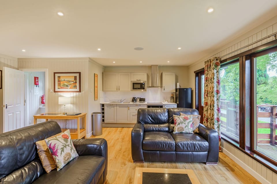 Kitchen or kitchenette, Living room, Seating area