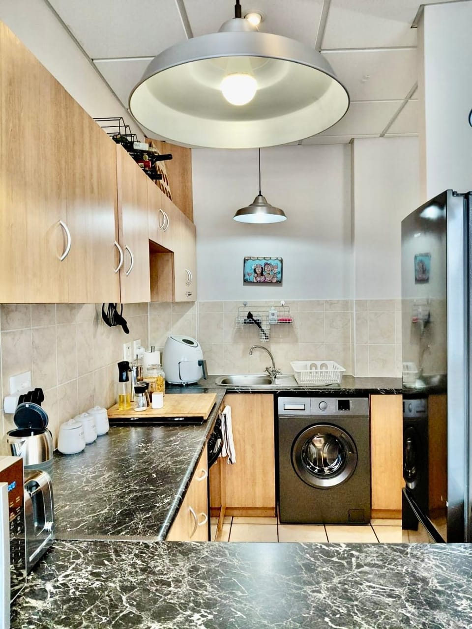 Kitchen or kitchenette, stove, toaster