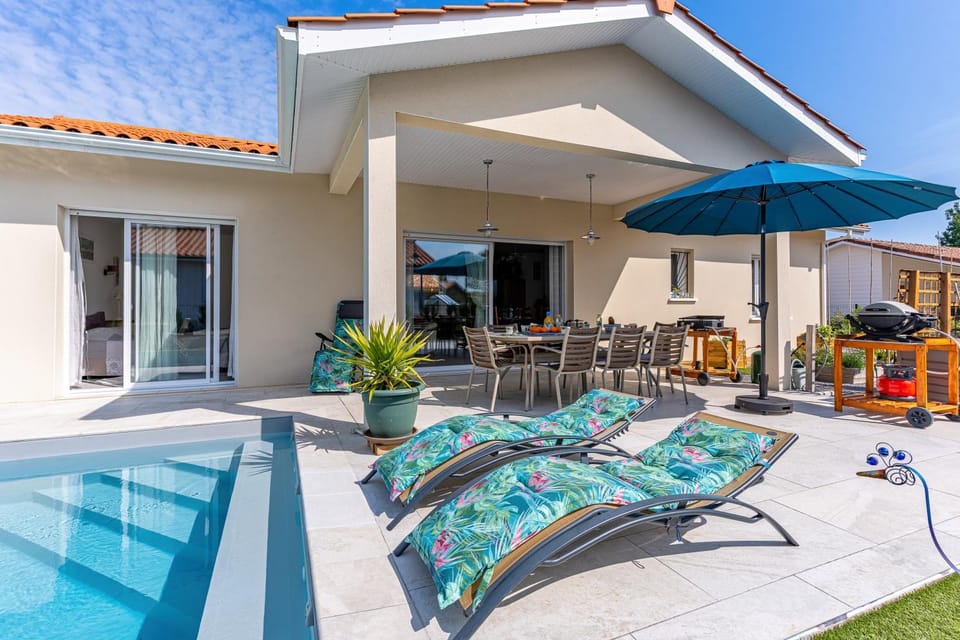 Property building, Living room, Swimming pool