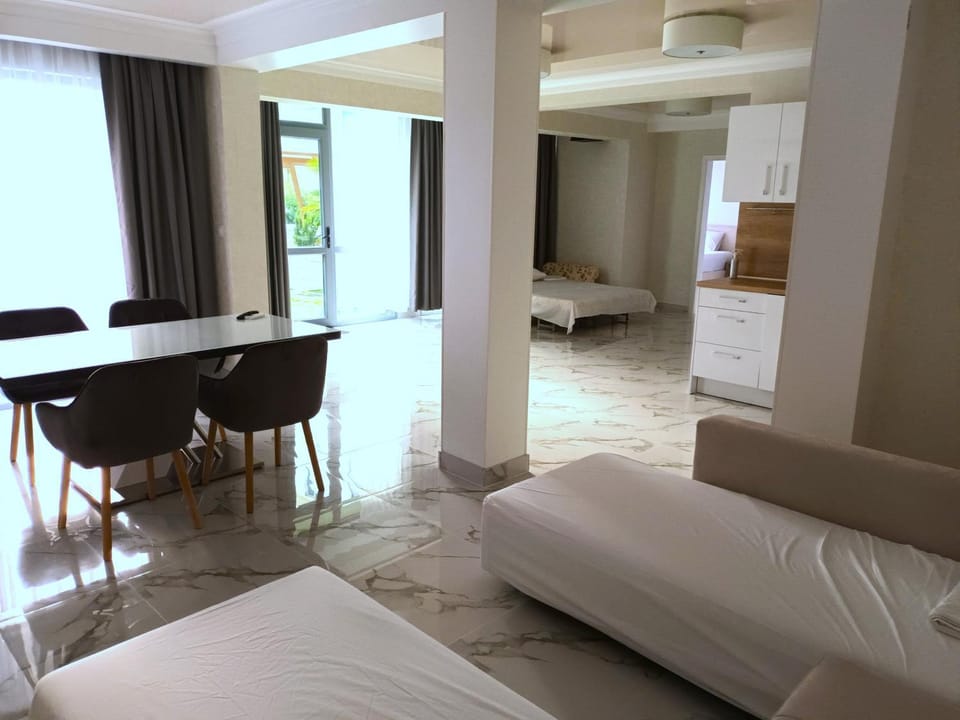 Living room, Seating area, Dining area