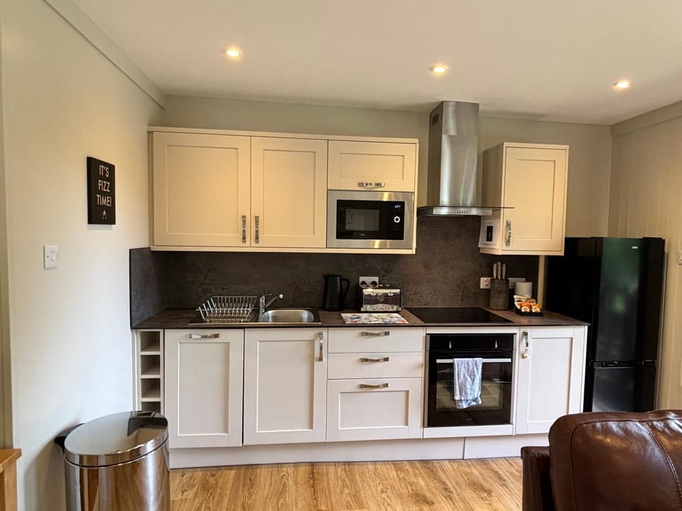 Kitchen or kitchenette, dishwasher, oven, stove, toaster