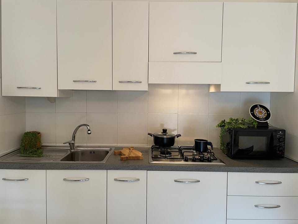 Kitchen or kitchenette, minibar, stove