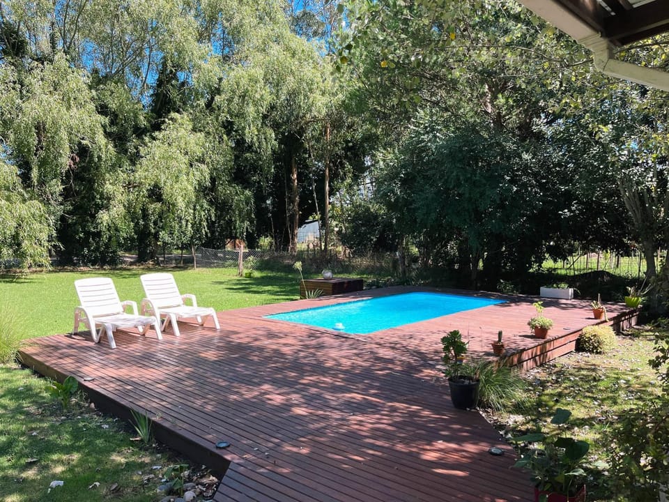 Natural landscape, Garden, Garden view, Pool view, Swimming pool, sunbed