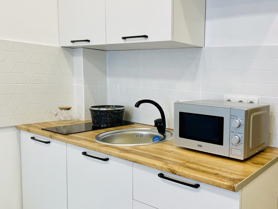 Kitchen or kitchenette, minibar, stove