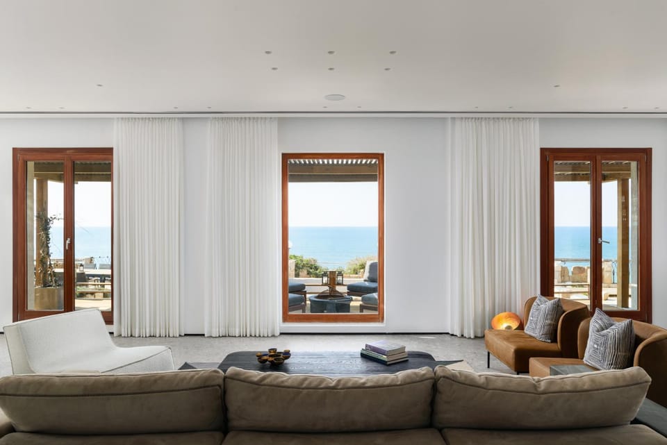 Living room, Seating area, Sea view