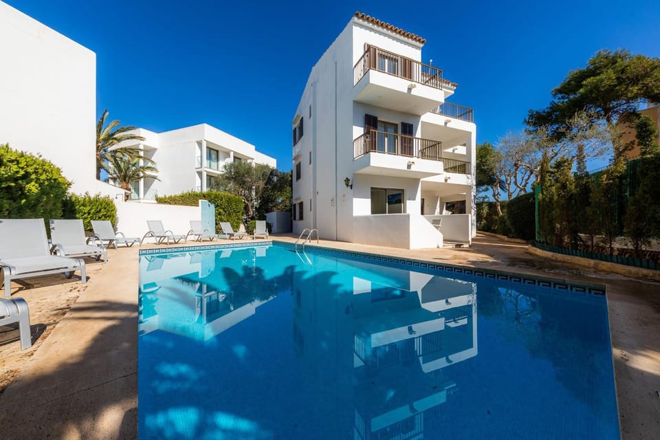 Property building, Living room, Swimming pool