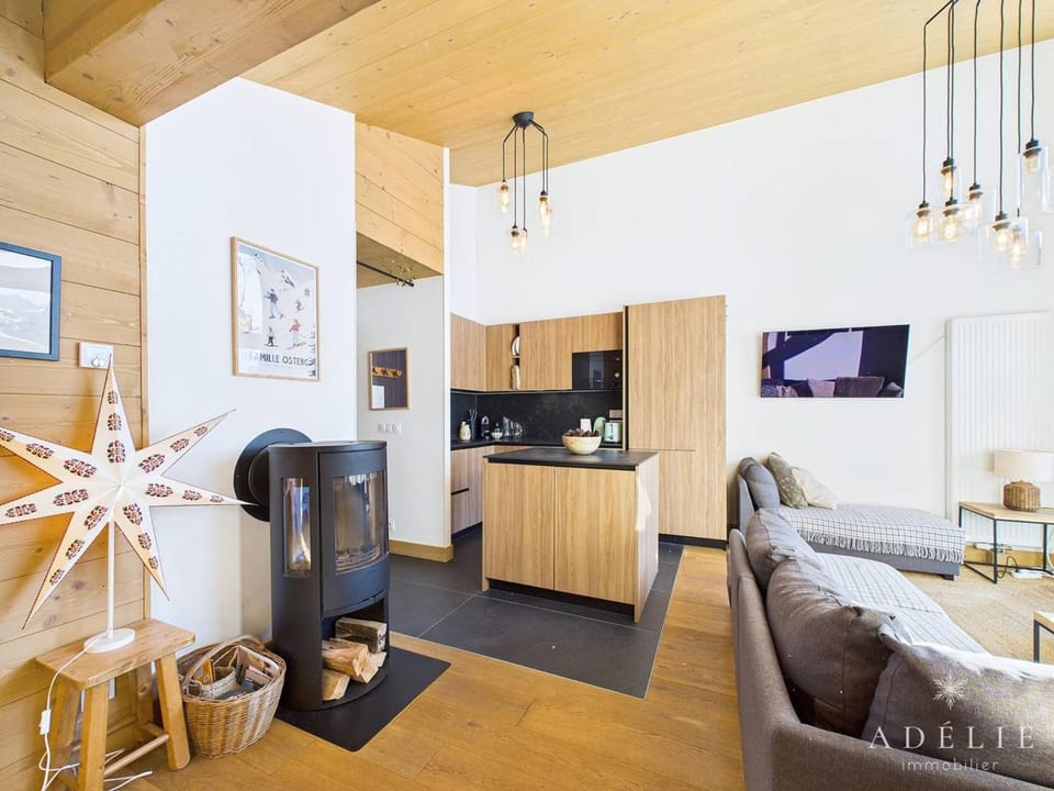 Superbe Apt 5P au Centre, 200m des Pistes, 3 SDB, Mezzanine, Balcon Sud, Parking, WiFi - FR-1-398-656 Apartment in Montvalezan