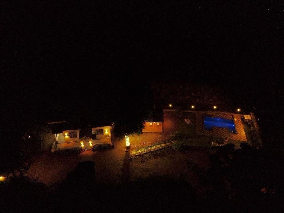 Night, Pool view, Swimming pool