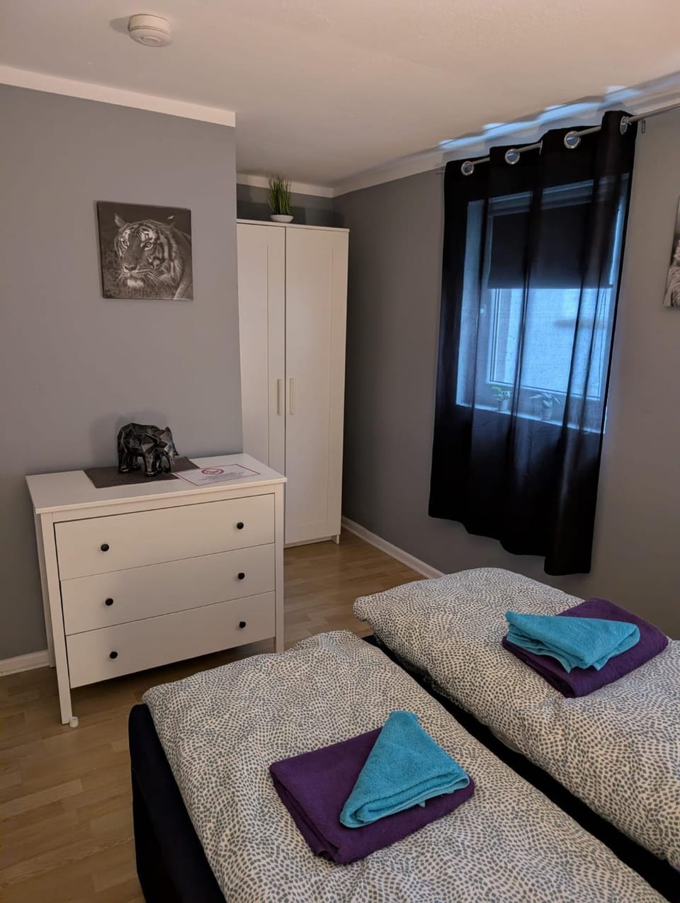 Bed, towels, towels