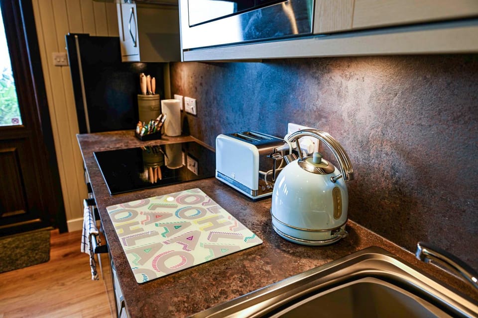 Kitchen or kitchenette, stove, toaster
