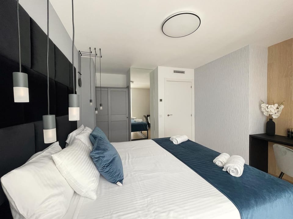 Bed, Photo of the whole room, Bedroom, towels, wardrobe