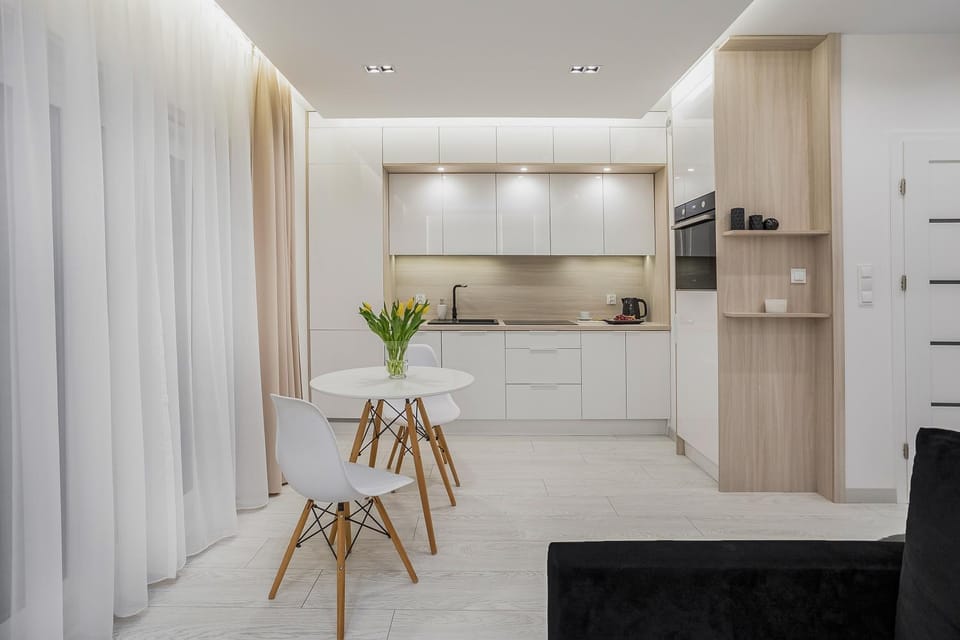 Living room, kitchen