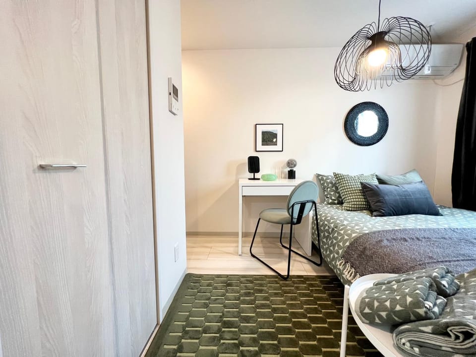 Bed, Seating area, Bedroom, hair dresser, wardrobe