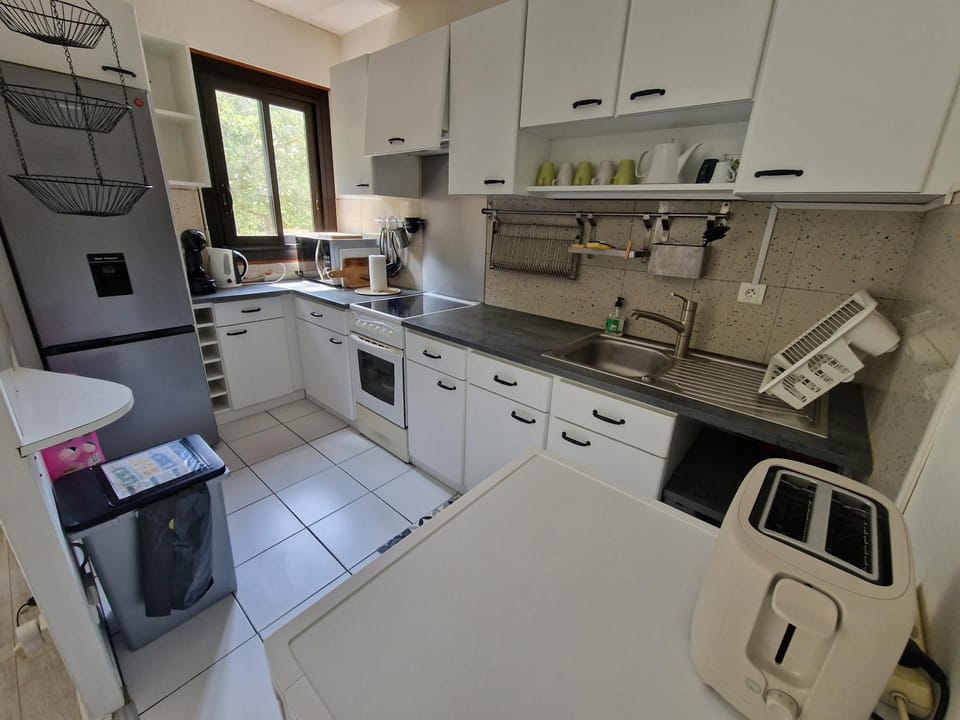 Kitchen or kitchenette, dishwasher, oven, stove