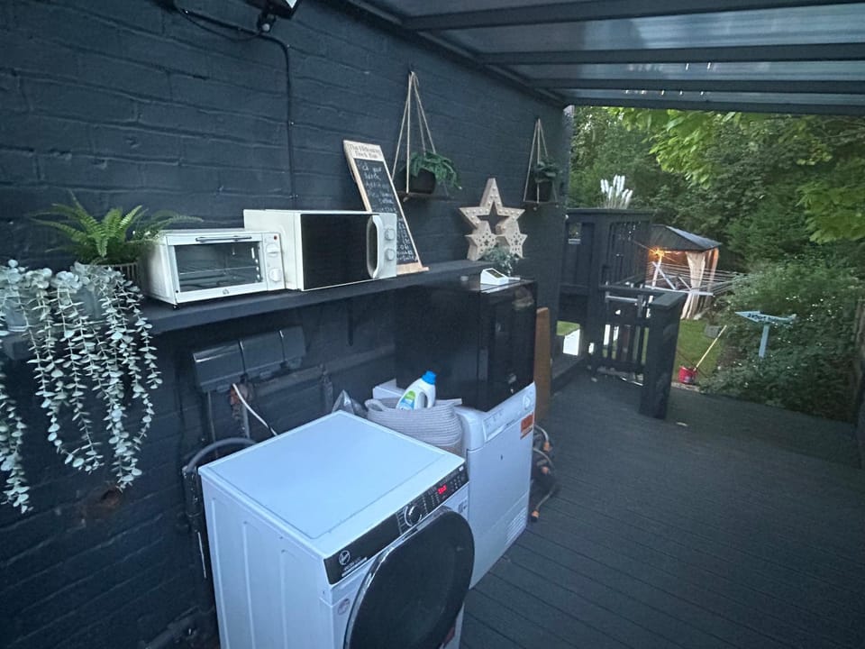 microwave, washing machine, dryer