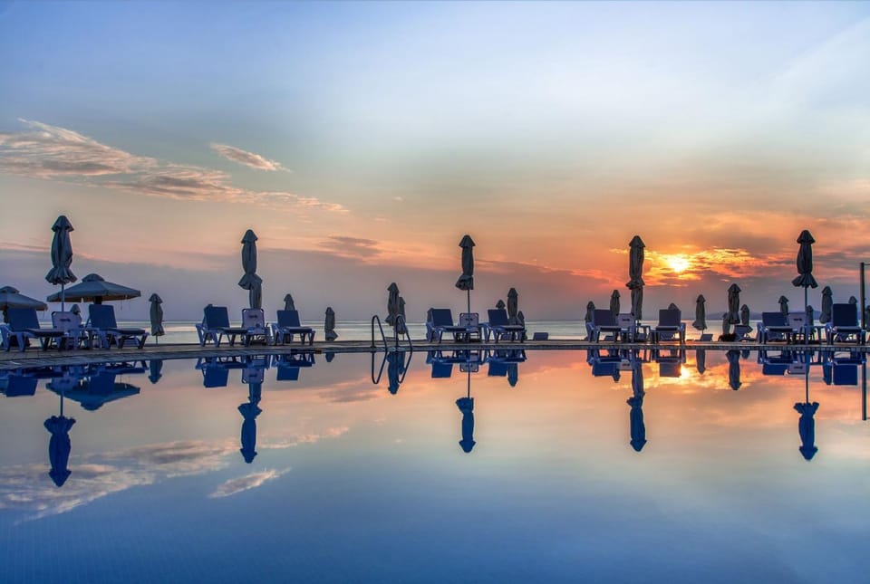 Swimming pool, Sunset