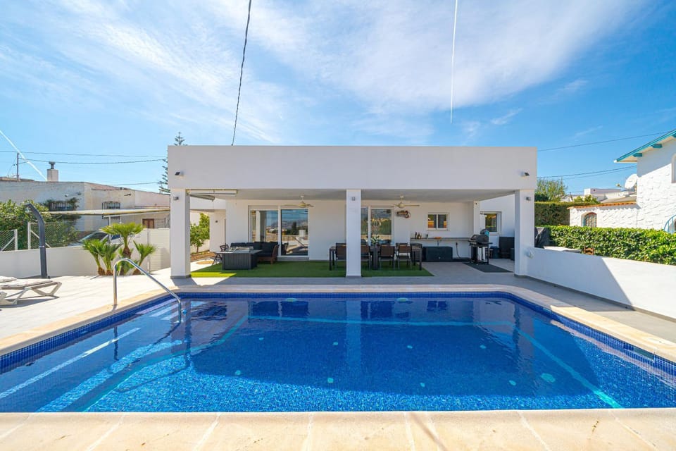 Property building, Living room, Swimming pool