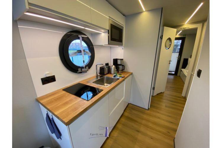 Hausboot Fjord Vela mit Biosauna in Barth Docked boat in Mecklenburg-Vorpommern, Germany