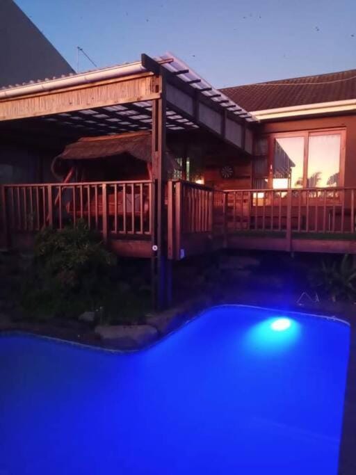 Patio, Night, Pool view, Swimming pool