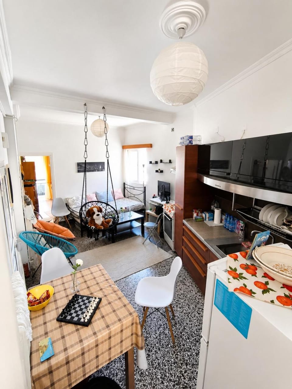 TV and multimedia, Kitchen or kitchenette, Living room, Photo of the whole room, Seating area, Dining area, Area and facilities, kitchen