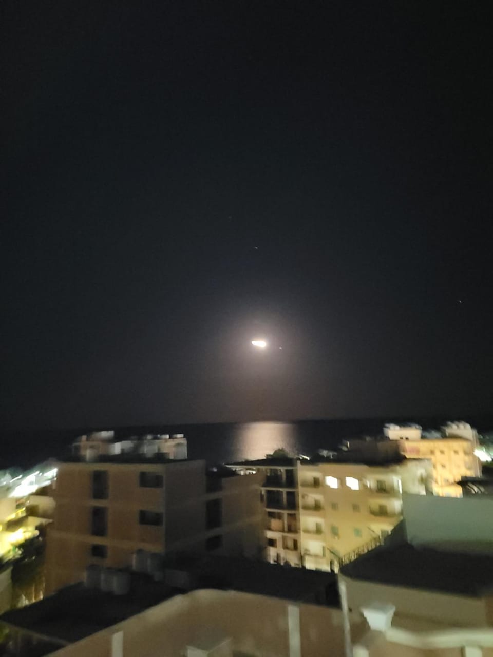 Night, Natural landscape, City view, Sea view