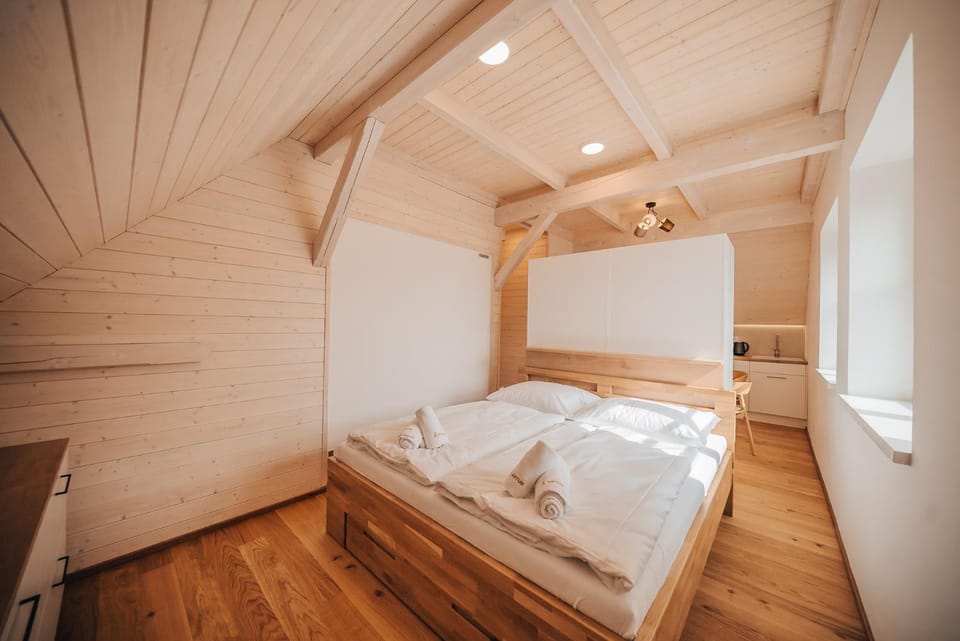 Bed, Photo of the whole room, Bedroom, towels, wardrobe