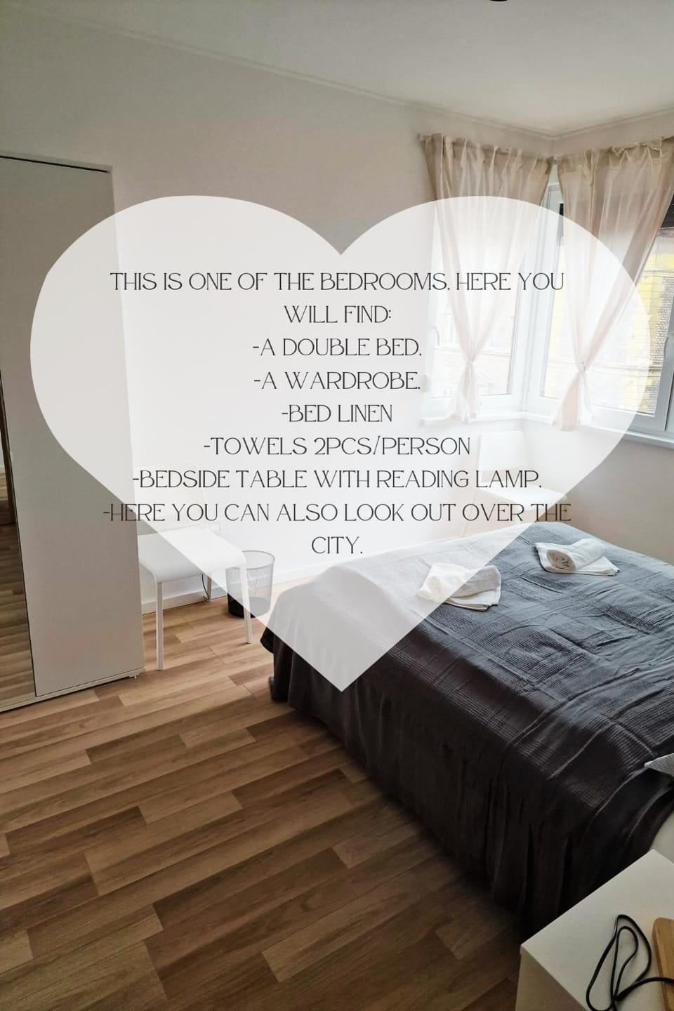 Bed, Bedroom, towels, wardrobe
