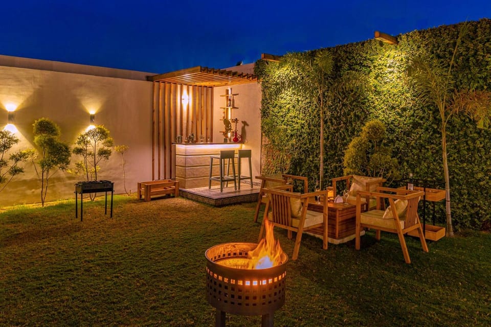 Night, Garden, Seating area, Garden view