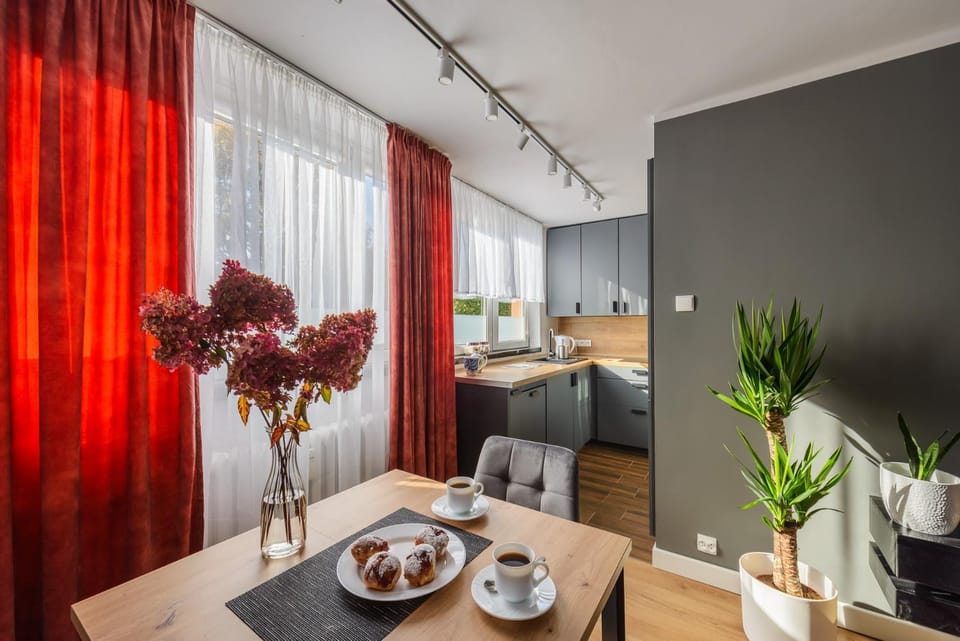 Kitchen or kitchenette, Living room, Food and drinks, Photo of the whole room, Seating area, Dining area, Food