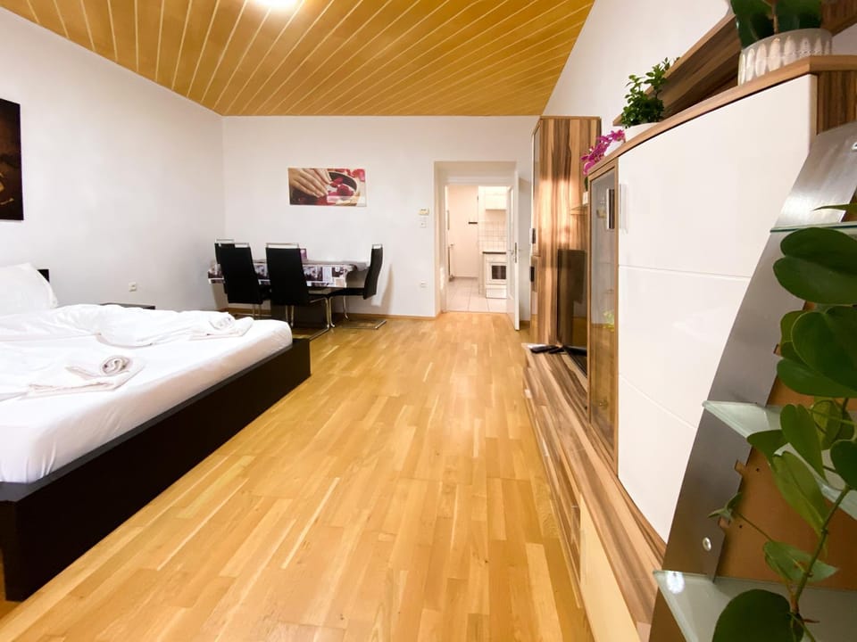 Bed, TV and multimedia, Living room, Photo of the whole room, Seating area, Bedroom
