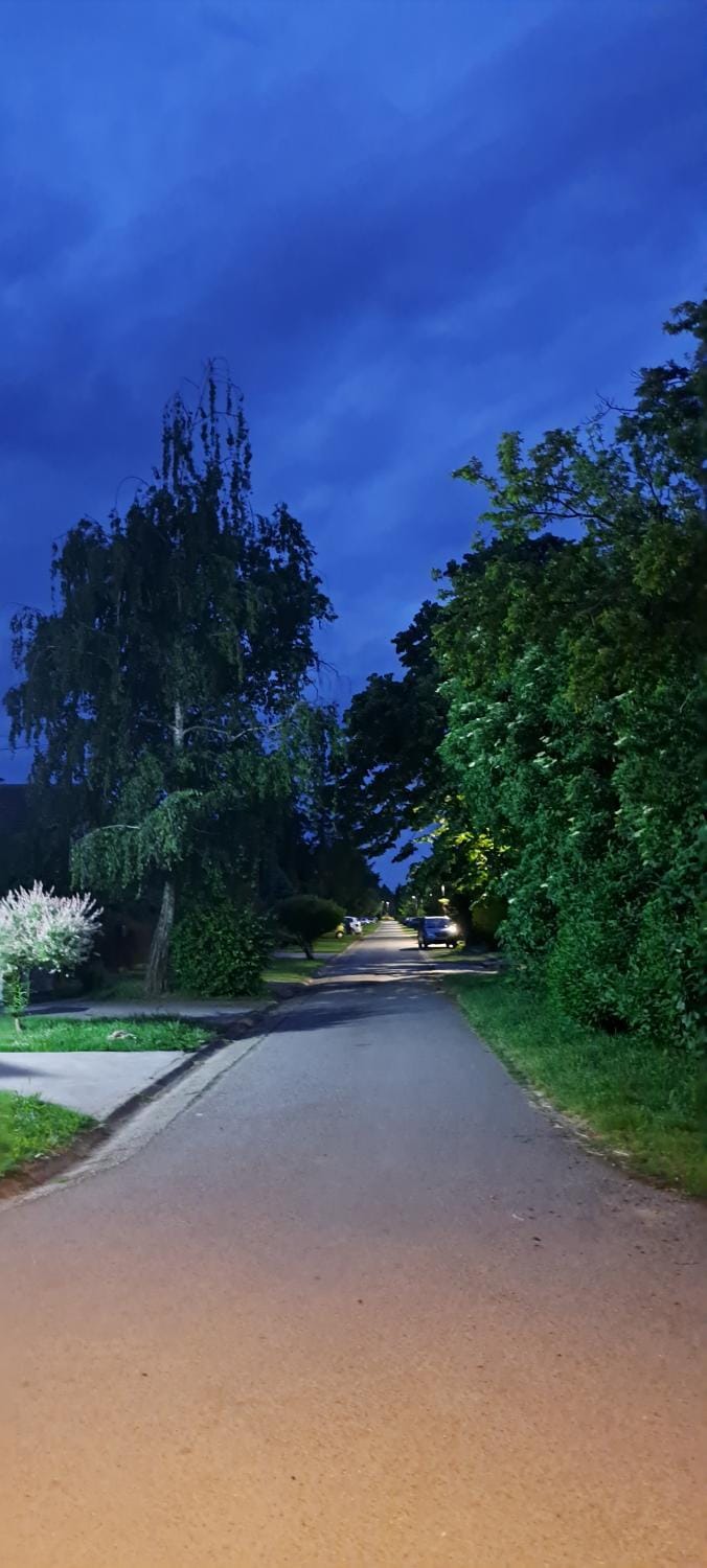 Night, Neighbourhood, Natural landscape, Street view, Sunset