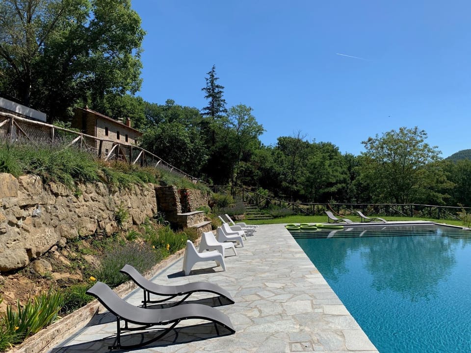 Property building, Living room, Swimming pool