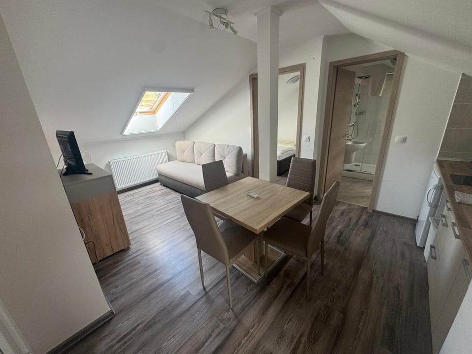 Kitchen or kitchenette, Living room, Dining area