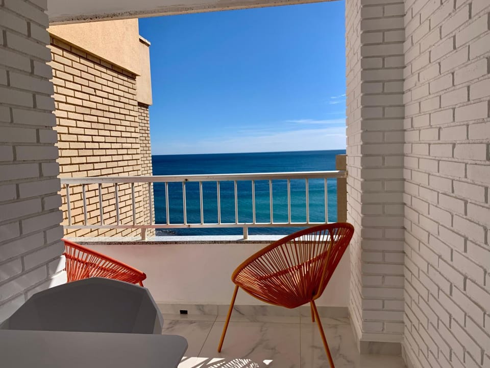View (from property/room), Balcony/Terrace, Seating area, Sea view
