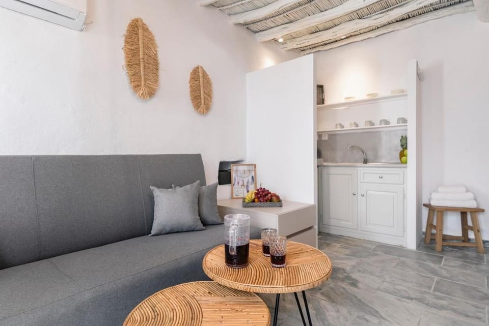 Kitchen or kitchenette, Living room, Seating area, Dining area, air conditioner