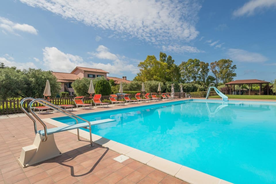 Property building, Living room, Swimming pool
