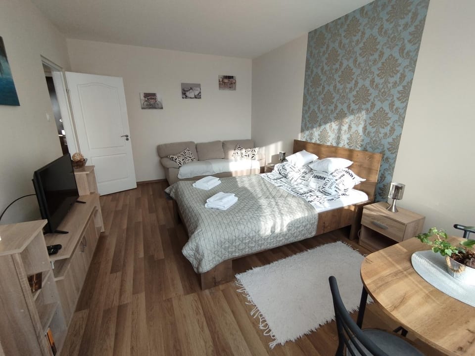 Bed, TV and multimedia, Living room, Photo of the whole room