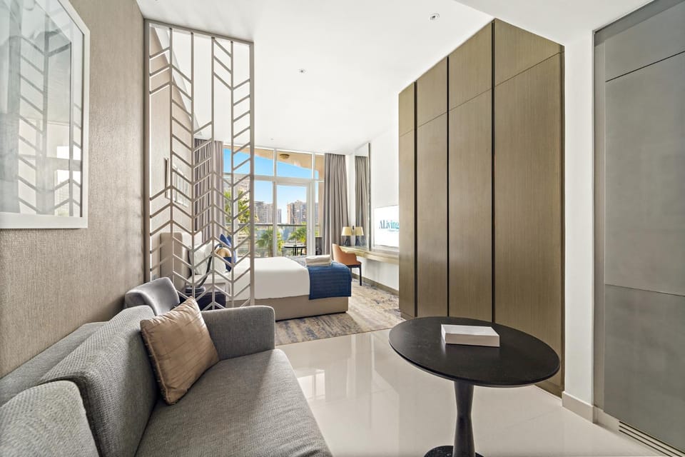 Bed, wardrobe