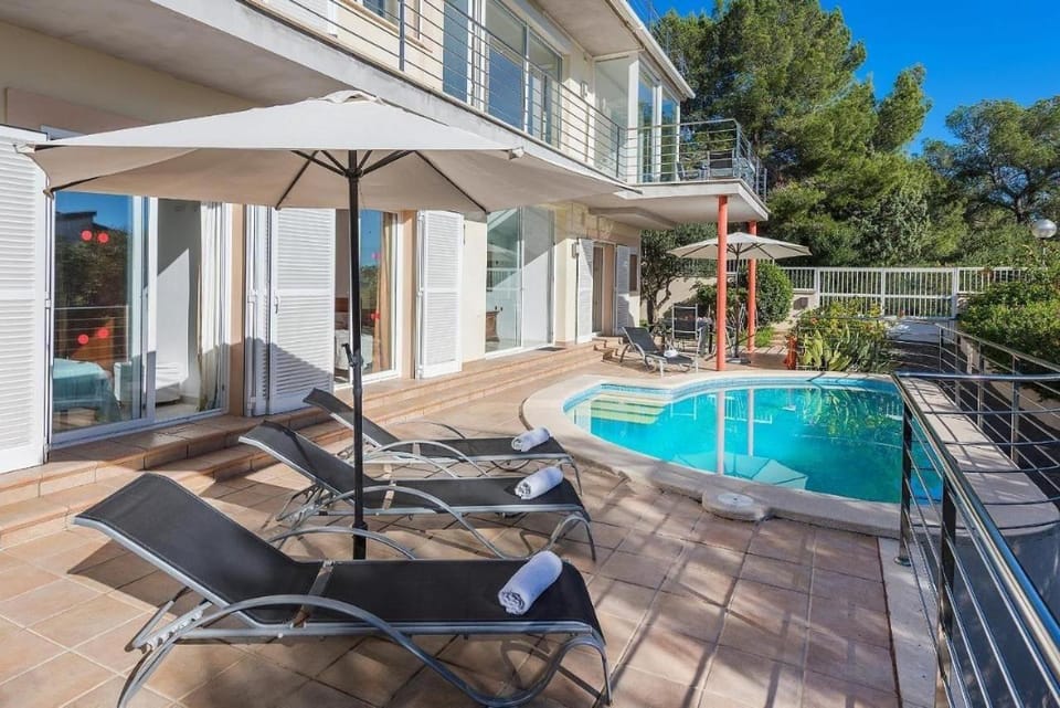 Property building, Living room, Swimming pool