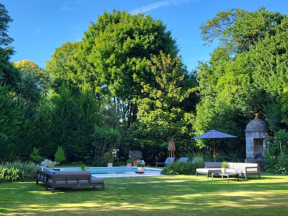 Spring, Summer, Garden, Garden, Swimming pool, sunbed