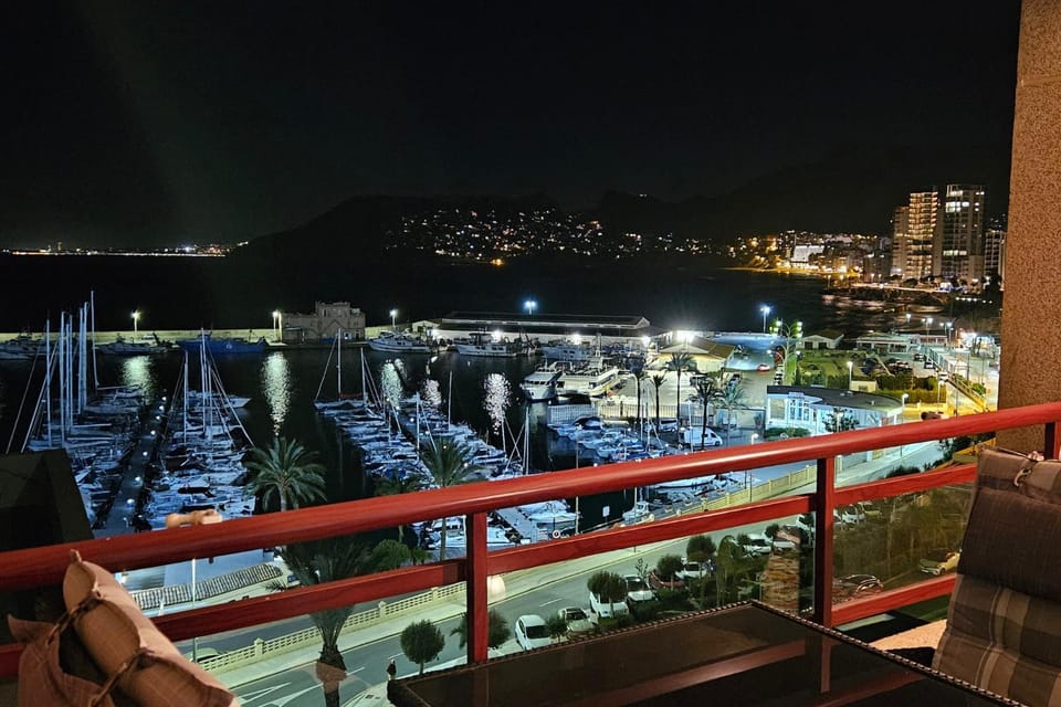 Night, Natural landscape, View (from property/room), Balcony/Terrace, Balcony/Terrace, Sea view